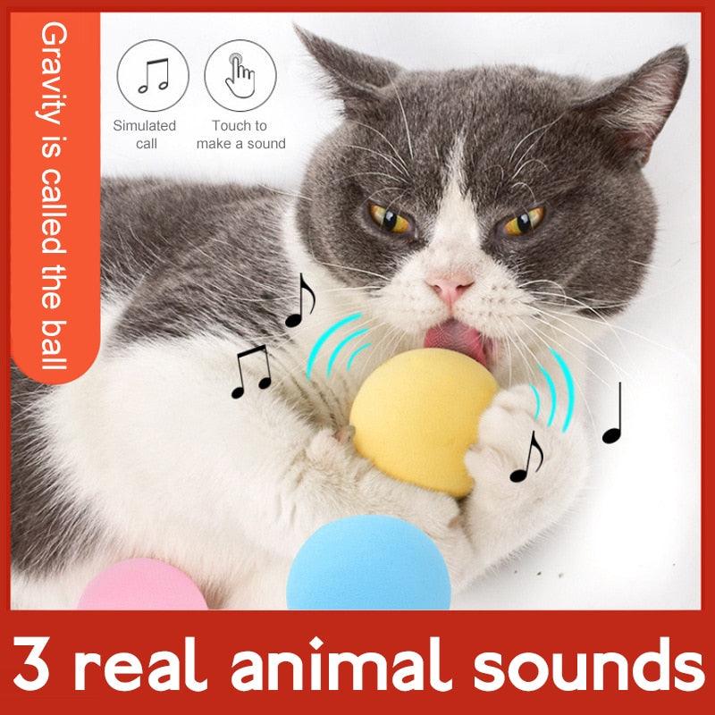 Smart Interactive Cat Toy Gravity Ball with Realistic Animal Sounds