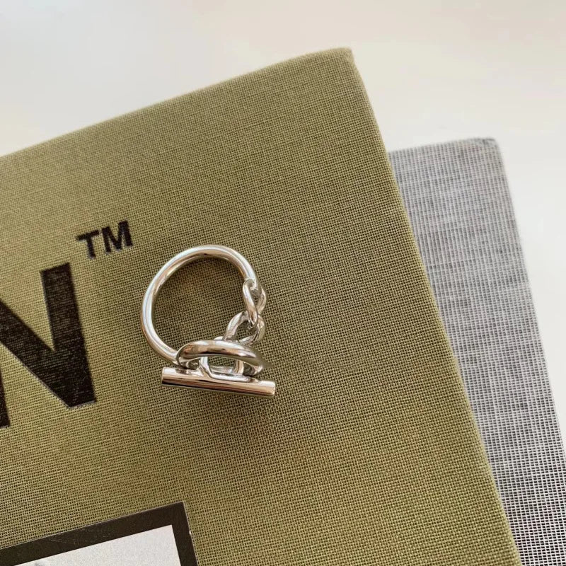 925 Sterling Silver Chain Simple Geometry Adjustable Ring For Women Fashion Wedding Fine Jewelry Wholesale Jewellery