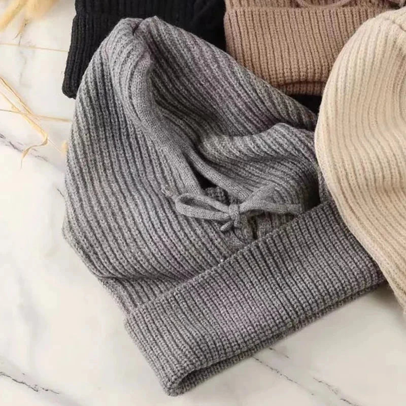 Women’s Knitted Hooded Cap Balaclava Winter Neck Warmer