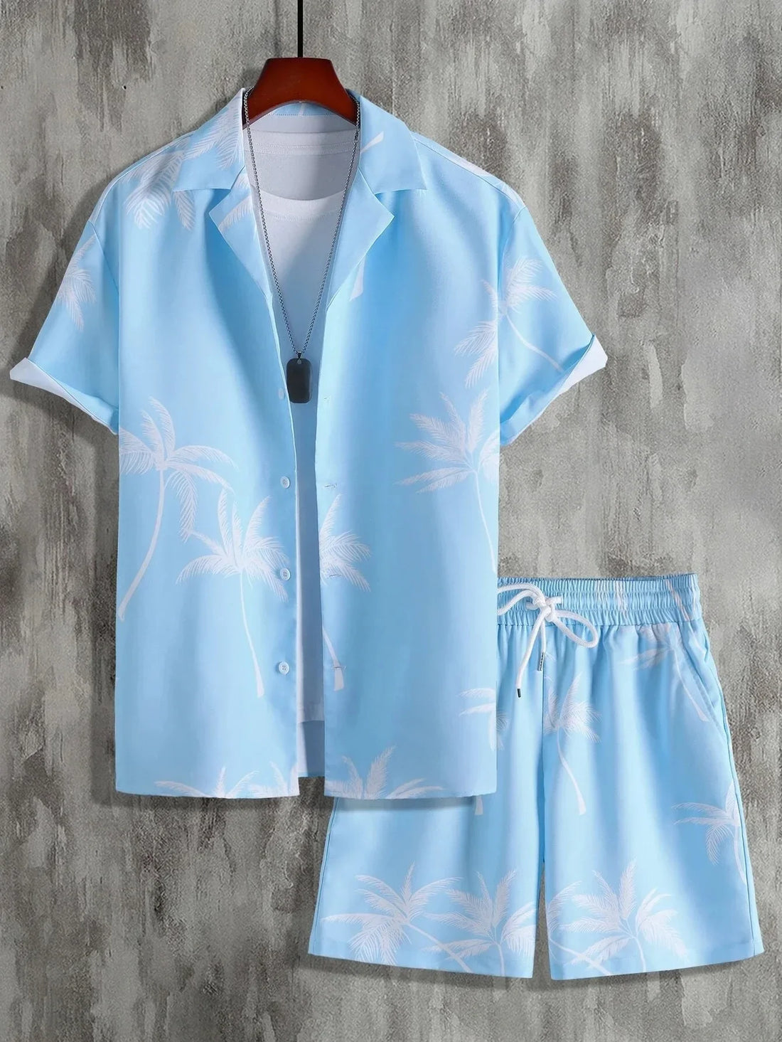 Vacation mood men beach shorts set