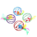 Interactive Cat Feather Wand Toy with Bell and Mouse Teaser