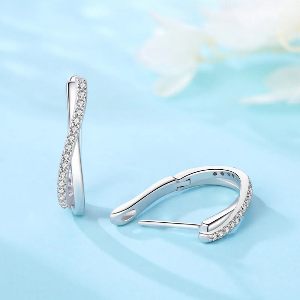 925 Silver Star Twisted Line Earrings Jewelry Versatile Hoop Earrings For Women Jewelry Fine Birthday Party Gifts