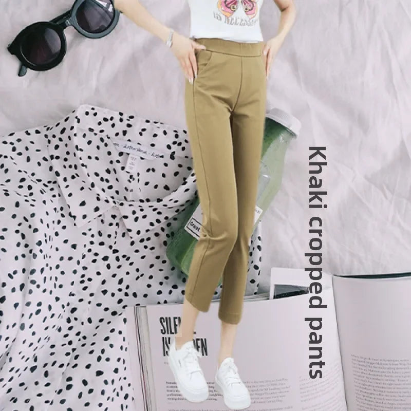 Womens High Waisted Ankle Length Pants Business Casual Trousers - Image 4