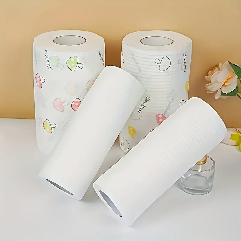 400 Count Vegetable-Themed Kitchen Cleaning Cloths, Lightweight Knitted Weave, Multi-Purpose Reusable Paper Towels for Home