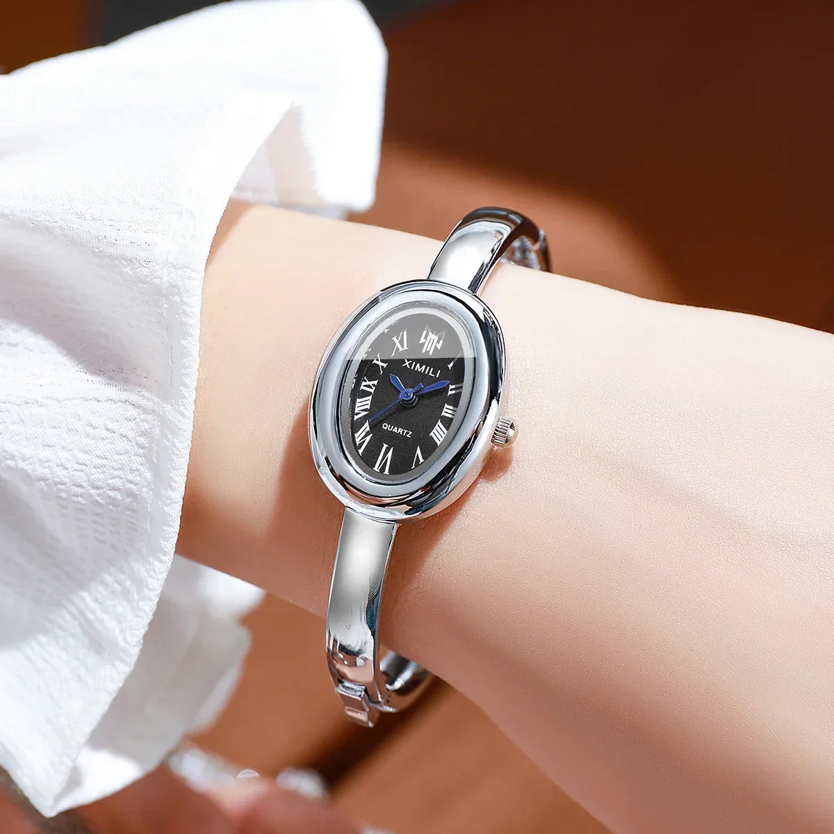 Elegant Oval Dial Women Watches Fashion Bracelet Strap Ladies Quartz Wristwatch Reloj Mujer Girls Clock Gift