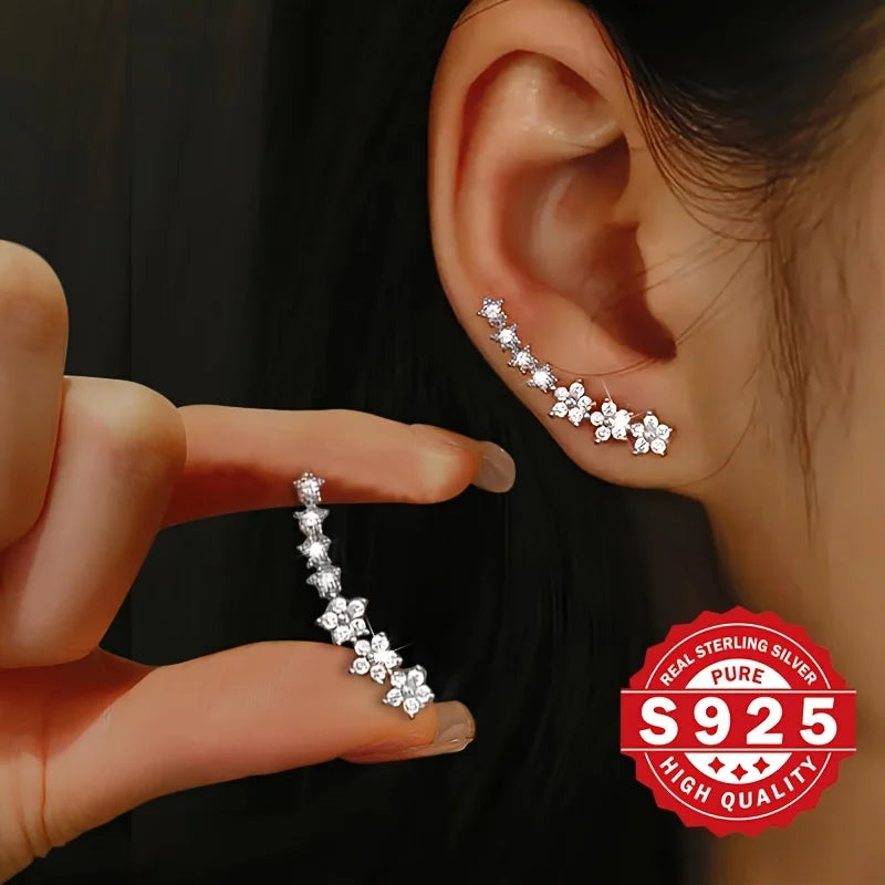 S925 silver splicing row flash cute, exquisite and elegant Valentine's Day wearable, hypoallergenic