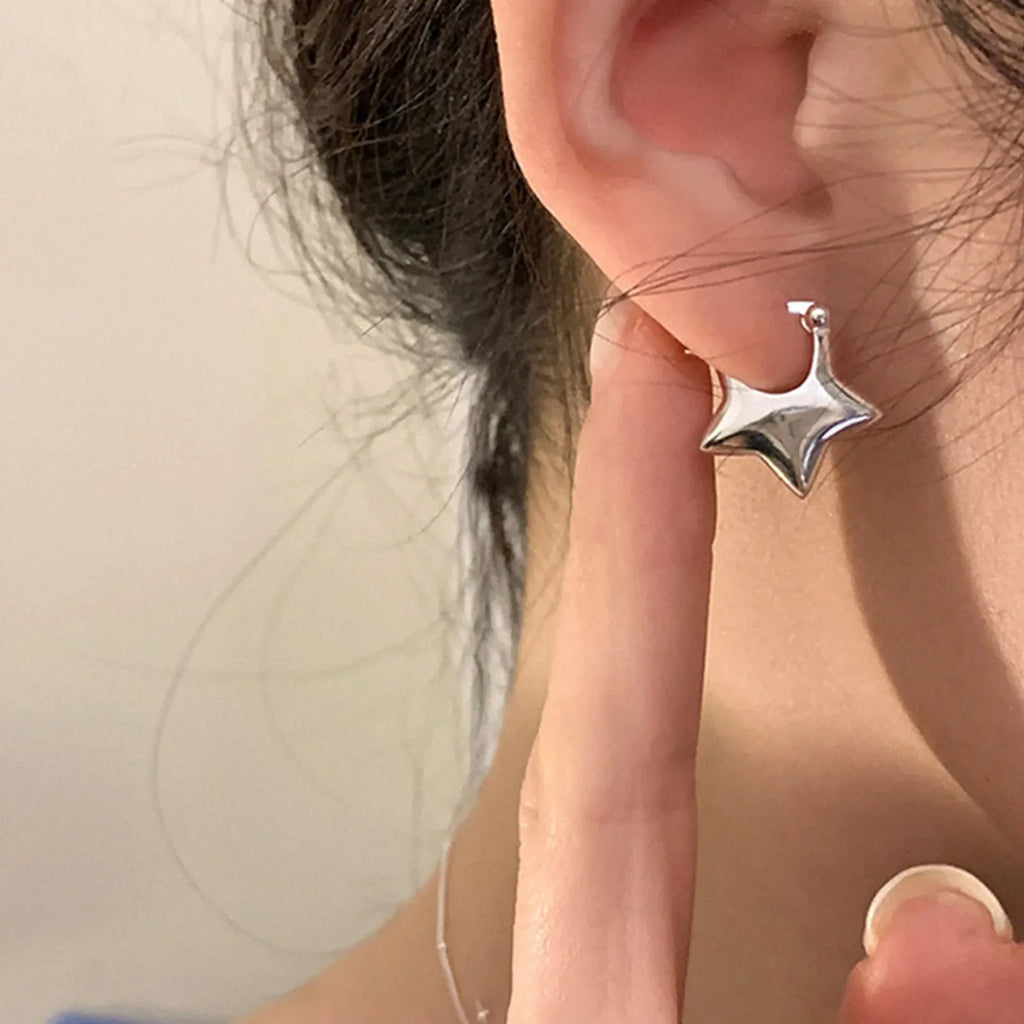 925 Sterling Silver Vintage Simple Star Earrings For Women Trendy Earring Jewelry Prevent Allergy Party Accessories Gift