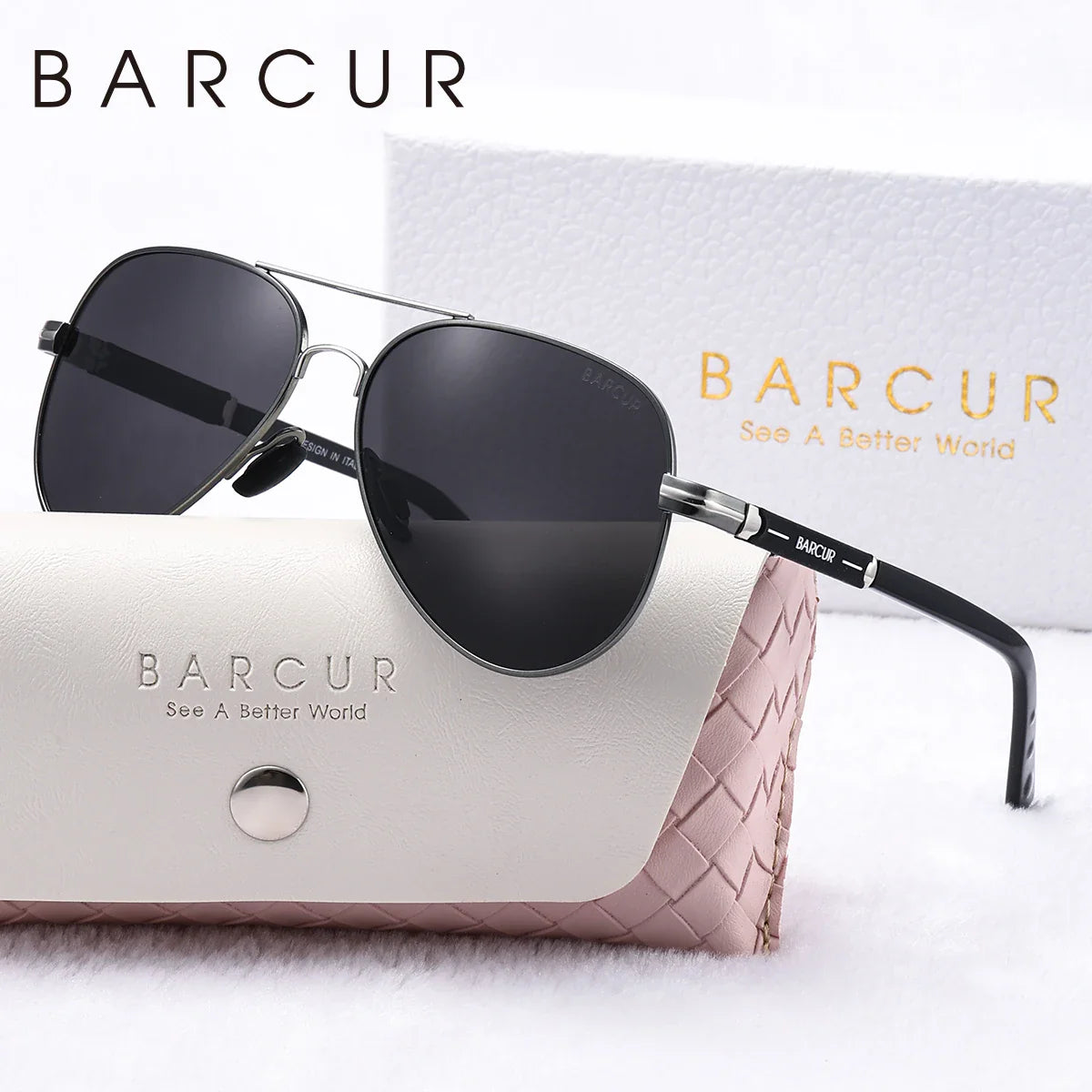 Oversize Polarized Sunglasses Women's Metal Elliptical Frame