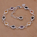 Wholesale 925 Sterling Silver Noble Charm Bracelets Zircon Chain Crystal Jewelry Fashion for Women Wedding Lady Cute