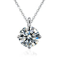 NeeTim 1CT 2CT Real Moissanite Pendant Necklace For Women Top Quality 925 Sterling Silver Wedding Party Bridal Luxury Jewelry