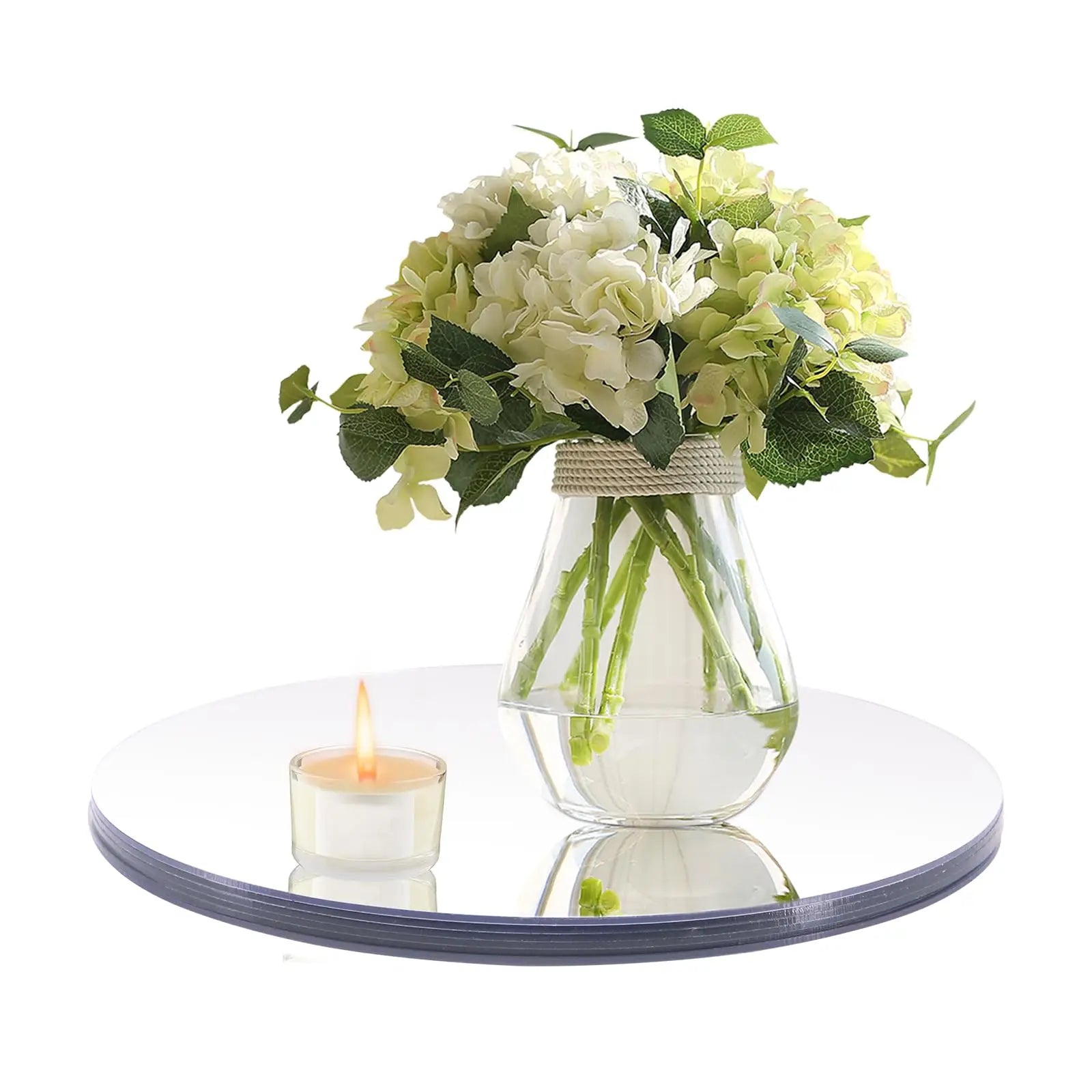 5/10pcs Acrylic Mirror Table Centerpieces, Round Decorative Display Trays for Wedding, Dining & Coffee Tables(20/30cm)