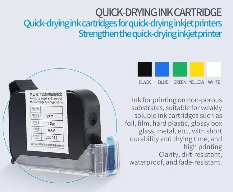 42ml Eco Solvent Ink Cartridge – Replacement Black Ink for Handheld TIJ Printers