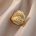 Irregular Hollow Opening Rings For Women Stainless Steel Gold Color Geometric Ring Party Christmas Jewelry Gift Free Shipping