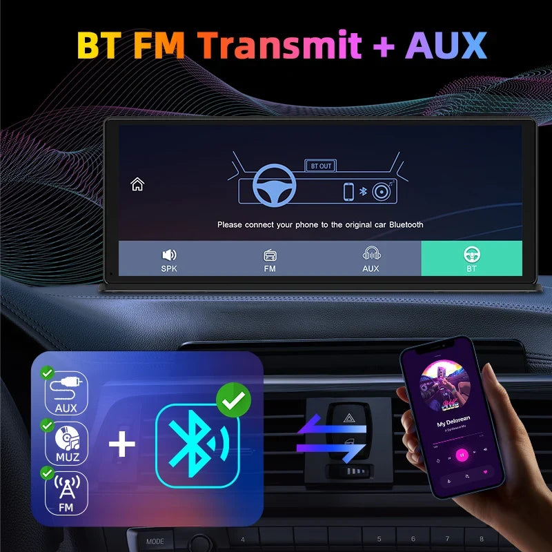 11.3 Inch Portable CarPlay Screen – HD Wireless Touch Display for Apple CarPlay and Android Auto