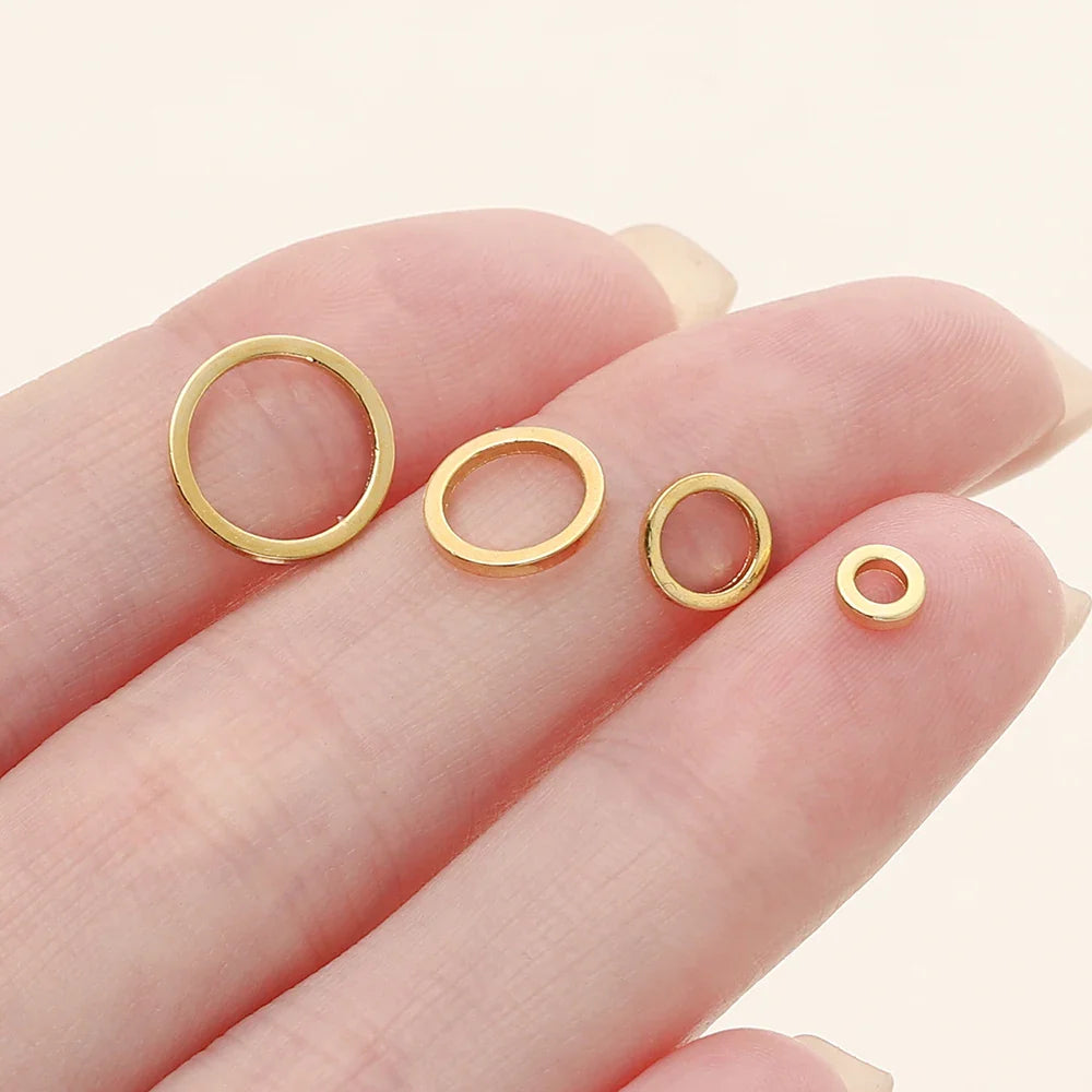 10/20Pcs/Pack 14K/18K Gold Color Plated Brass Close Jump Rings Split Rings Connector for Jewelry Necklace Making Accessories