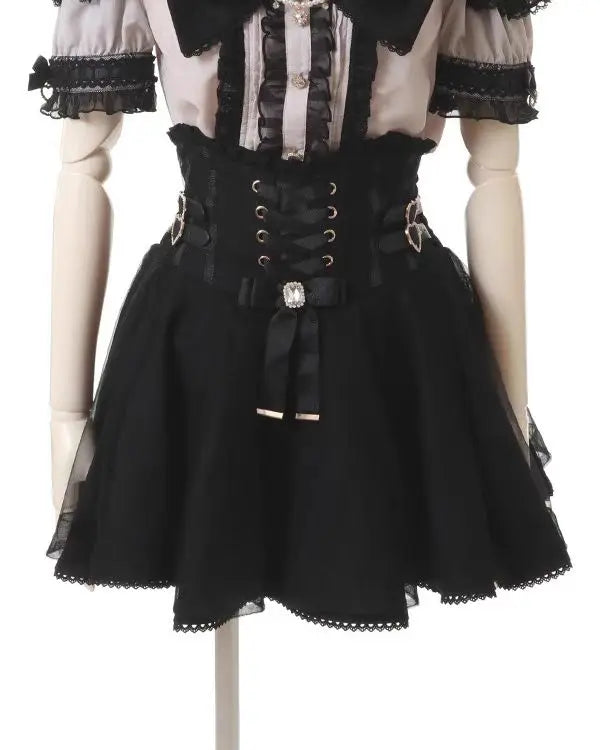 High Waist Sweet Lace Gothic Skirt