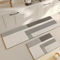 VIKAMA 2pc Light Beige Kitchen Floor Mats Set Of Two Water Absorbent Non Slip Scandinavian Ins Style Floor Mats Home Decoration
