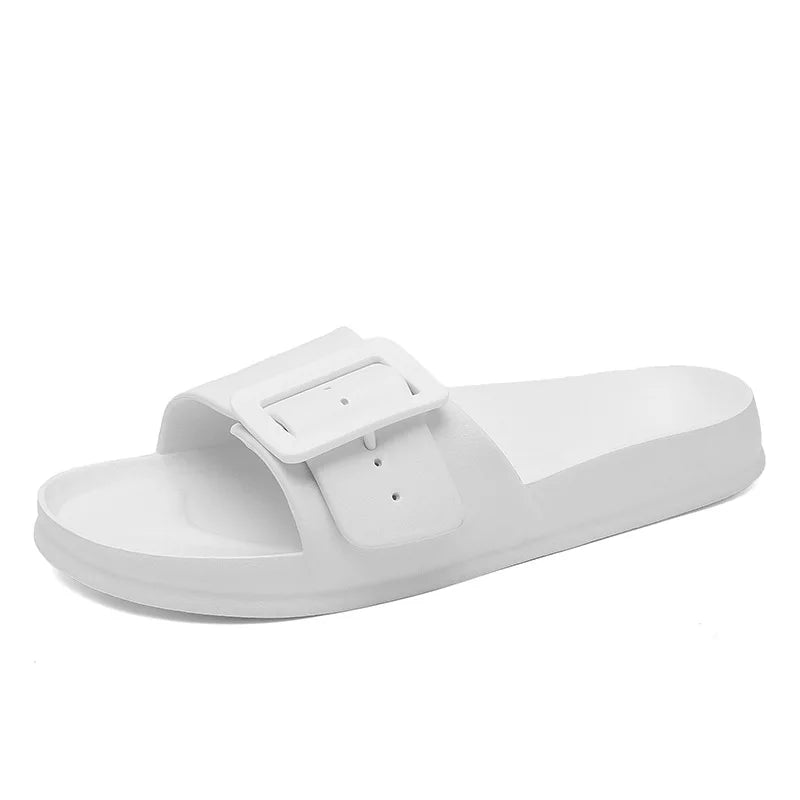 Women's EVA Square Buckle Comfort Slides Lightweight Casual Sandals - Image 10