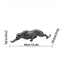 Yellow Leopard Resin Sculpture Sitting Cheetah Home Desk Decor - Image 8