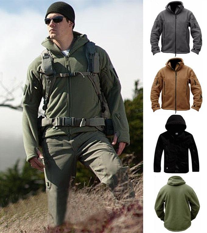 Men's Tactical Softshell Hiking Jacket with Underarm Zippers