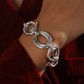 Never Fade Stainless Steel Oval Links Chain Bracelets for Women Girls, Dainty Simple Minimalist Metal Links Wristband