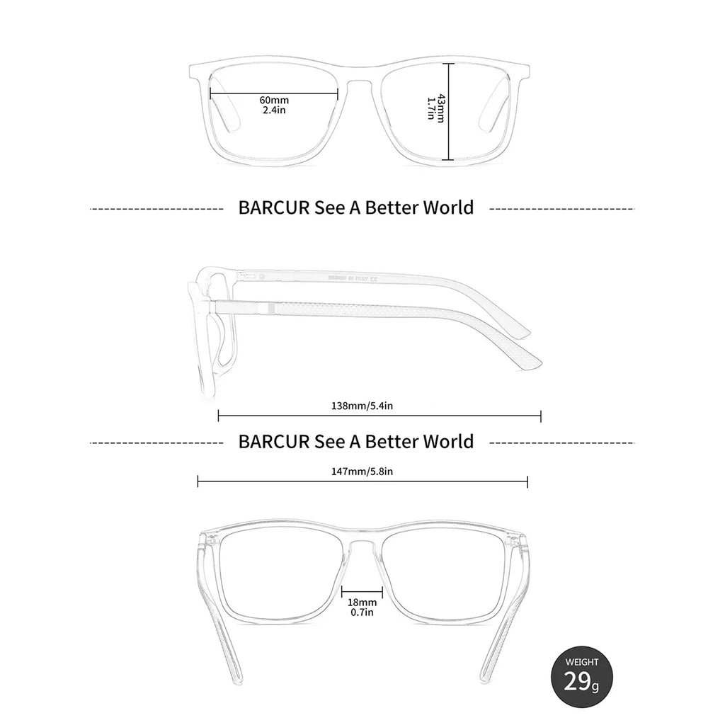 Unisex Rectangle Reading Glasses - Lightweight Classic Eyewear