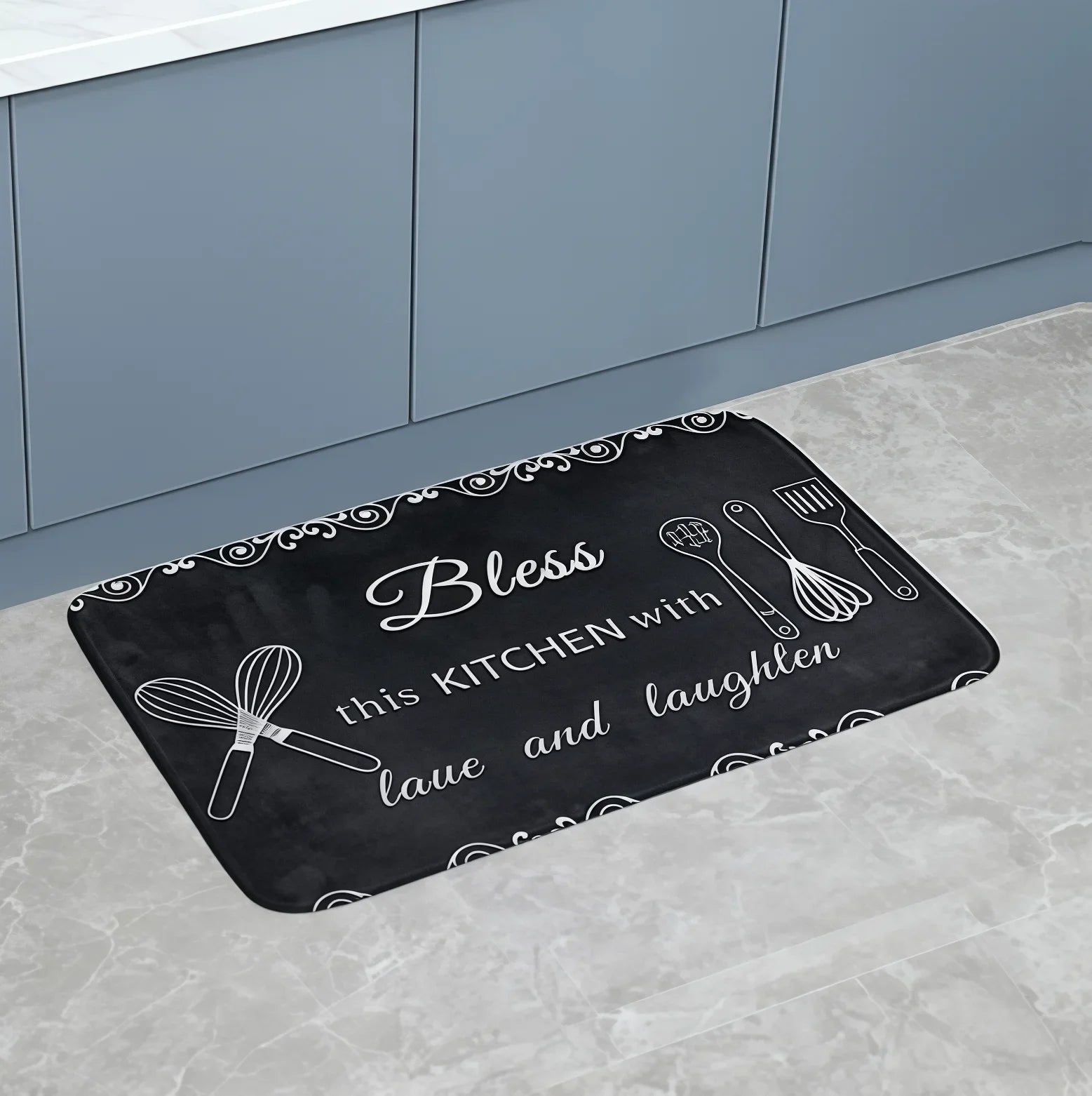 VIKAMA American Country Kitchen Floor Mats Non-Slip Absorbent Blessing Decorative Aisle Sink Carpet Home Decoration
