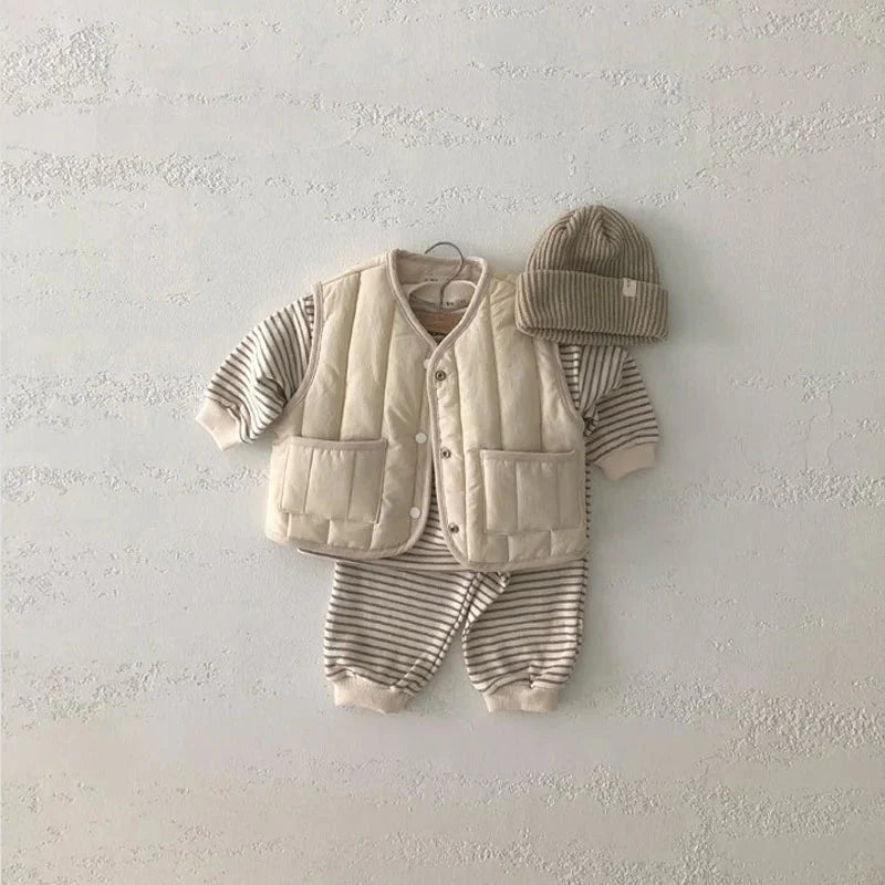 Kids' Warm Autumn/Winter Vest - Solid Color Jacket