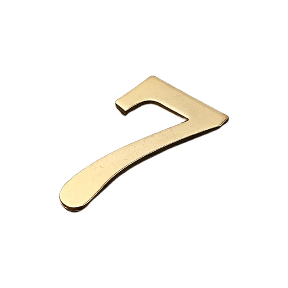 Golden Metal Door Number with Backing Adhesive 7*4cm House Number Apartment Door Number for Outdoor Hotel Home Mailbox Label