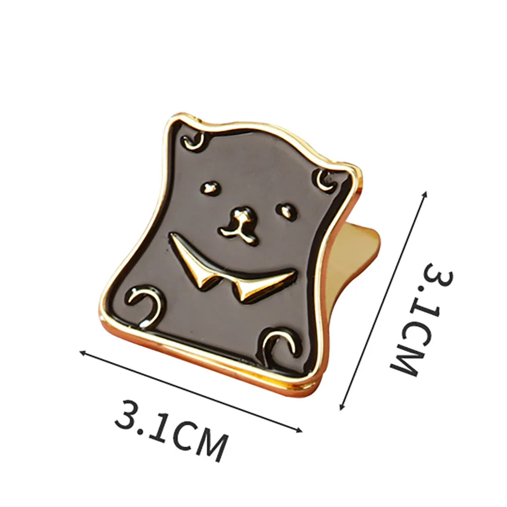 Metal Cartoon Bear Binder Clips Bill Binder Clip Foldback Notes Letter File Paper Clip Binding Securing Clip Office Stationery