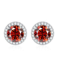 NeeTim Moissanite Stud Earrings for Women 925 Sterling Silver Green Blue Pink Red Black Blue Sparkling Moissanite Studs Earring