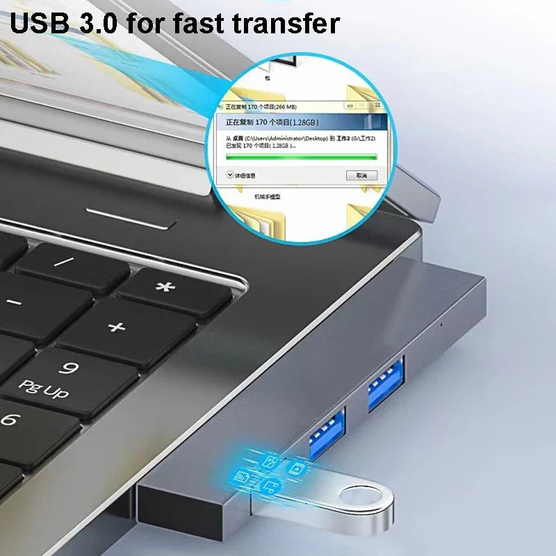4-in-1 USB-C Hub – Multi-Port Splitter with PD 60W Charging