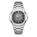 Military Square Quartz Crystal Face Watch with Luminous Dial and Date Display