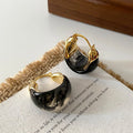 U Shape Resin Metal Earrings European And American Style Personalized Fashion Stud Earrings Girls Travel Wedding Accessories