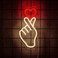 Finger Led Neon Sign, Hand-Than-Love Icon, Girls' Dormitory Decor, Bar, Wedding, Proposal Party Wall Lamp, Christmas Gift.