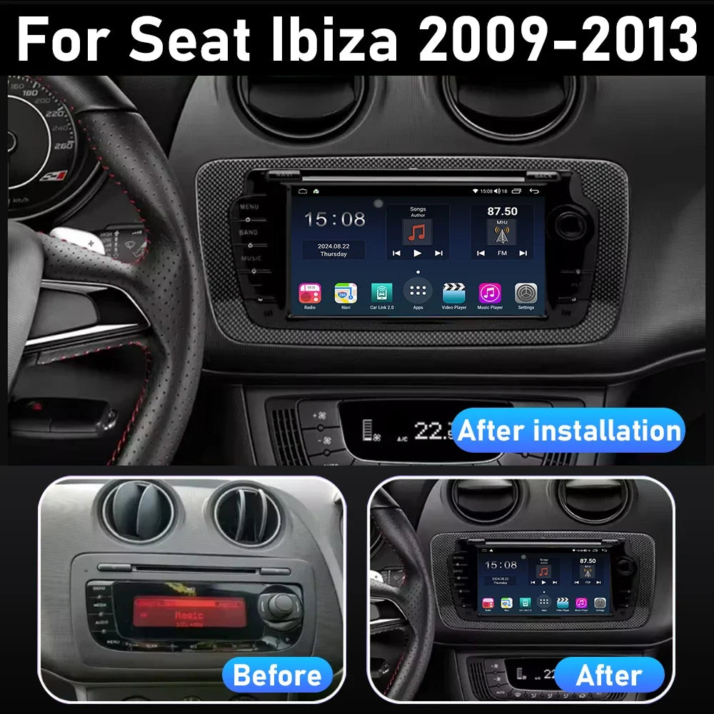 7" Touch Screen Car Stereo Head Unit for Seat Ibiza 2009–2013