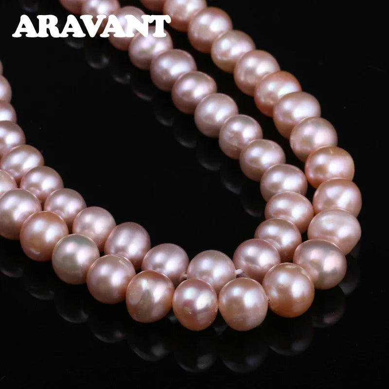 Aravant 925 Silver 8MM Freshwater Pearl Necklace Chain For Women Fashion Jewelry
