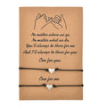 2 PCS Vintage Card Set Simple and Fashionable Popular Copper Love Adjustable Friendship Bracelet Valentine's Day Jewelry