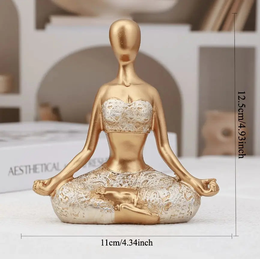 Yoga girl ornaments, tv stand decorations, body art figurines, meditation yoga ornaments, office decorations, lifelike girl shap
