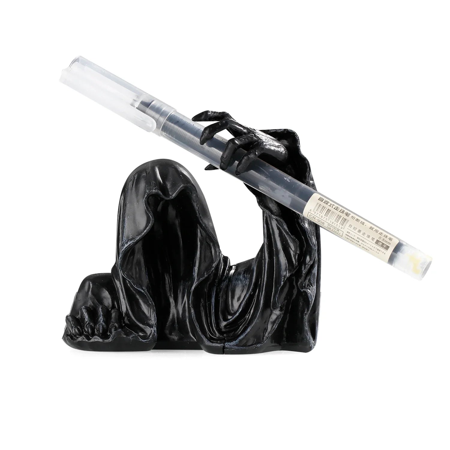 Resin Pen Holder Grim Reaper Sculpture Ink Pen Storage Case Desk Writing Stationary Organizer Office School Supplies Gift