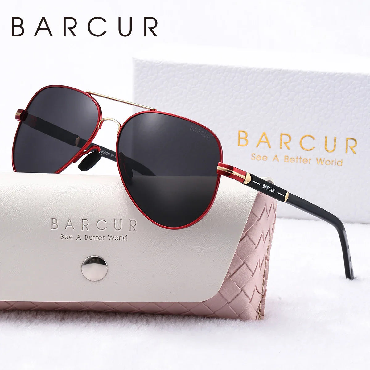 Women's modern oversize polarized sunglasses with metal elliptical frame in black and silver.
