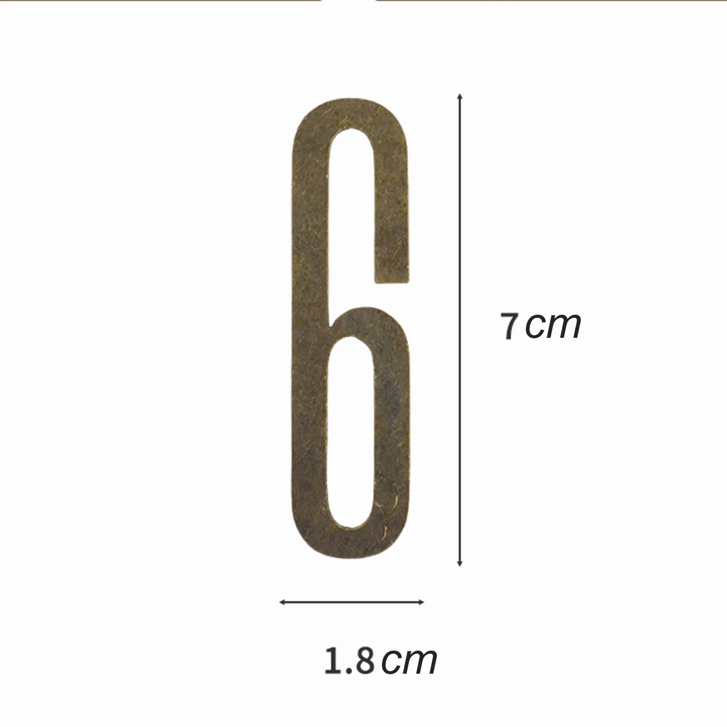 Bronze Door Number with Backing Adhesive 7cm Metal House Number Apartment Door Number for Outdoor Hotel Home Mailbox Label