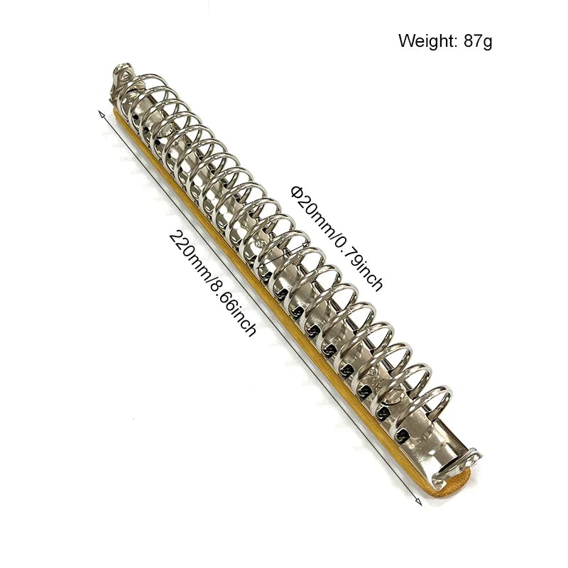 A5 B5 Metal Ring Binder Clips with Bamboo Back Panel Detachable Buckle Loose-leaf Binding Strip for Data Book Album Notebook