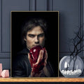 Damon Salvatore The Vampire Diaries Poster Sticky Wall Art Printing Waterproof Home Living Bed Room Bar Aesthetic Decor
