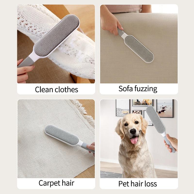 Reusable Pet Hair Remover Brush with Self-Cleaning Base for Clothes