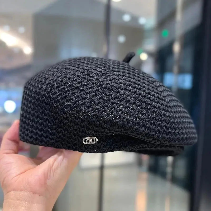 Women’s Pleated Paper Straw Beret