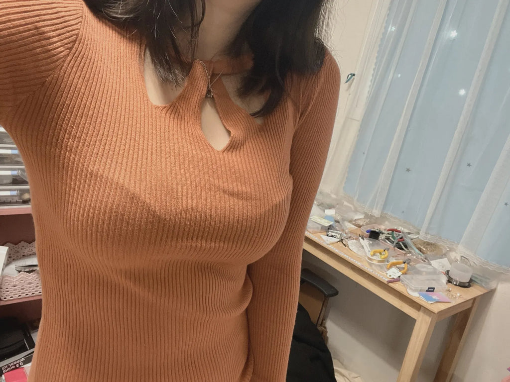 Women's Sexy Ribbed Pullover Sweater with Cutout Detail - Image 6