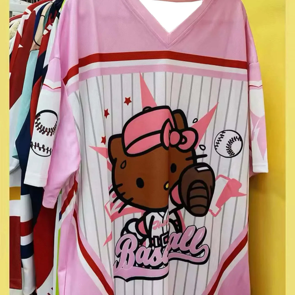 Women Baseball Graphic V-Neck Tee Lightweight Casual Shirt - Image 2
