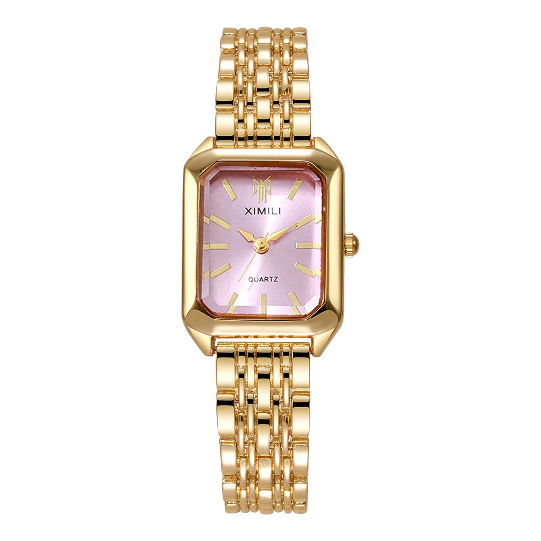 1/2/4PCS  Elegant Rectangle Woman Quartz Watch Luxury Stainless Steel Band Ladies Wristwatches Reloj Mujer（Without Box）