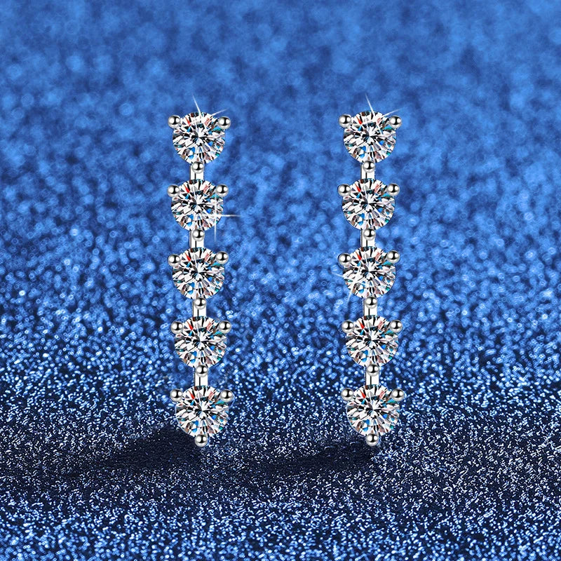 NeeTim 3mm Full Moissanite Earring For Women Wedding Fine Jewely 925 Sterling Sliver With White Gold Plated Party Studs Earrings